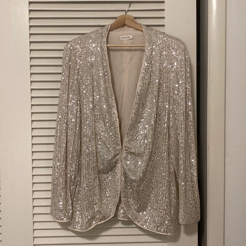 Avec Les Filles GORGEOUS Sparkle Sequin Blazer